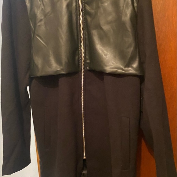 Fashion Nova Black Winter Jacket Leather on Top Large True To Size NWOT - Picture 6 of 6